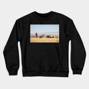 Maasai (or Masai) Herder with Cattle, Tanzania Crewneck Sweatshirt